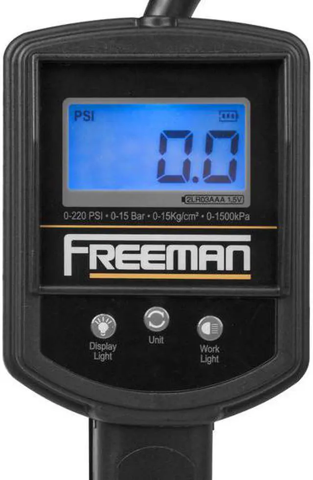 Alt view image 6 of 12 - Freeman FS2DTI Freeman Digital Tire Inflator with Work Light and LED Pressure Gauge