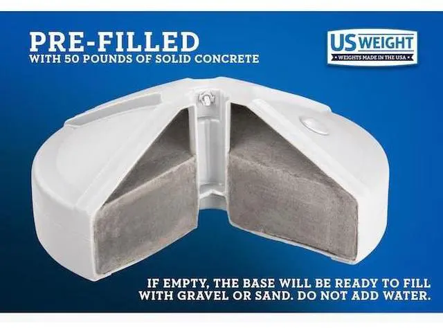 Alt view image 2 of 3 - US WEIGHT FUB1W 50 lb Umbrella Base, White
