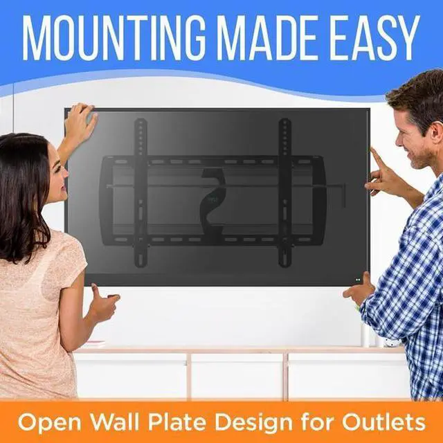 Alt view image 6 of 7 - tilting wall mount tv bracket - heavy duty universal flat screen tv wall mount - mounts 26-52" led/loled & plasma tv flat screens - medium tilt, vesa mounting, 110 lbs weight capac
