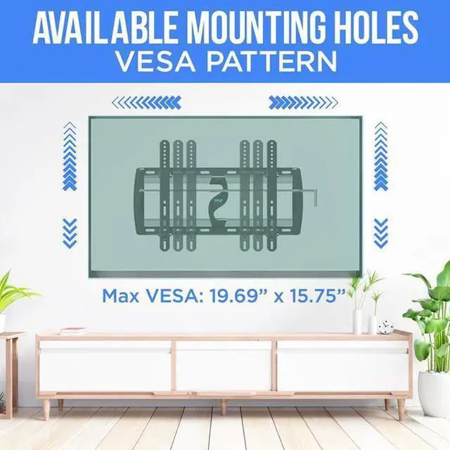 Alt view image 7 of 7 - tilting wall mount tv bracket - heavy duty universal flat screen tv wall mount - mounts 26-52" led/loled & plasma tv flat screens - medium tilt, vesa mounting, 110 lbs weight capac