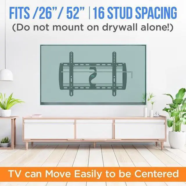 Alt view image 4 of 7 - tilting wall mount tv bracket - heavy duty universal flat screen tv wall mount - mounts 26-52" led/loled & plasma tv flat screens - medium tilt, vesa mounting, 110 lbs weight capac