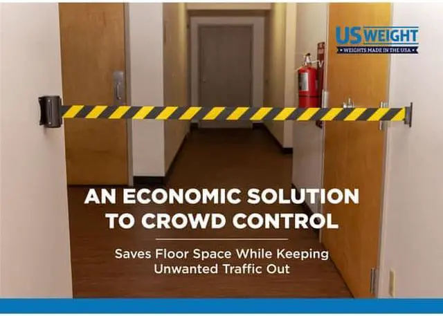 Alt view image 4 of 5 - US Weight U2500 Crowd Control Wall Mount with 8 Black Retractable Belt with Safe Braking System and Locking Button