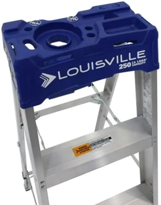 Alt view image 15 of 18 - Louisville AS2106 6 ft. Type I Duty Rating 250 lbs. Load Capacity Aluminum Step Ladder with Molded Pail Shelf