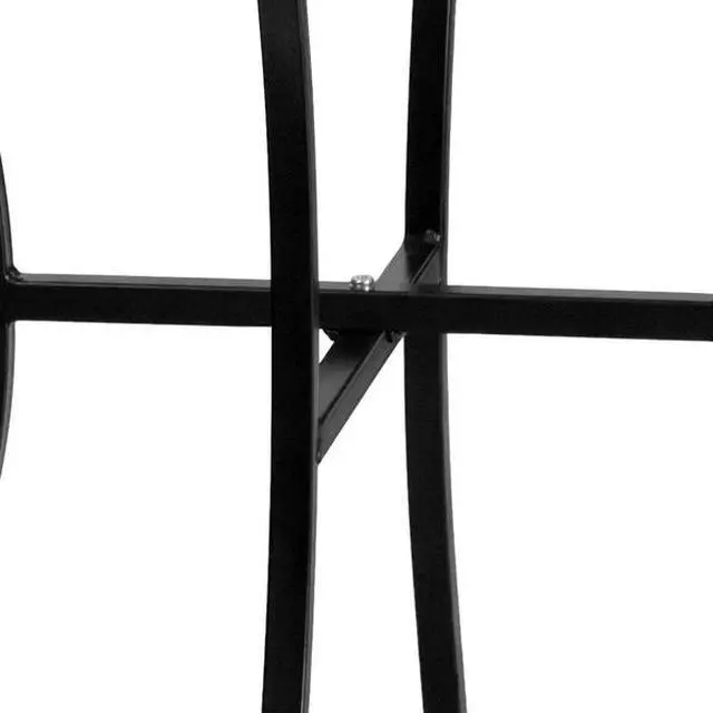 Alt view image 8 of 20 - Commercial Grade 28" Square Black Indoor-Outdoor Steel Patio Table