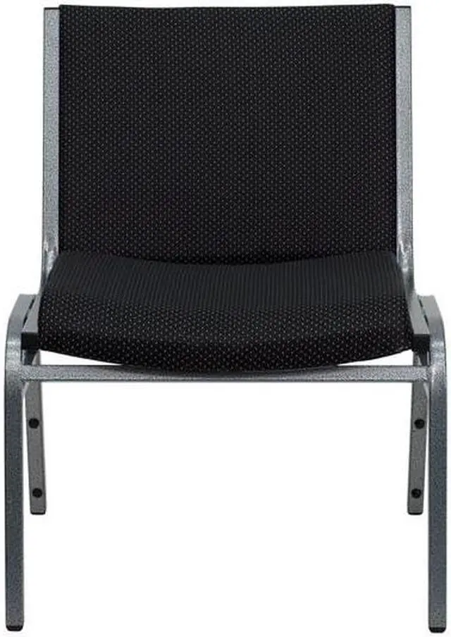 Alt view image 17 of 20 - Flash Furniture XU-60555-BK-GG Hercules Series 1000-Pound Big/Tall Extra Wide Black Fabric Stack Chair, Silver Vein