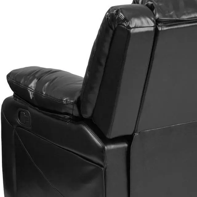 Alt view image 16 of 16 - Harmony Series Black LeatherSoft Loveseat with Two Built-In Recliners