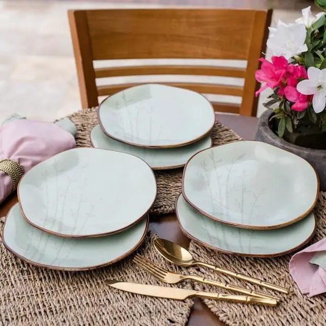 Alt view image 6 of 7 - MANHATTAN COMFORT RM07-9604 RYO 6 Medium 8.46" Salad Plates in Green