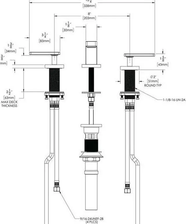 Alt view image 4 of 4 - SPEAKMAN SB-2721 3 Hole Widespread Faucet, Polished Chrome
