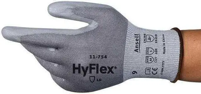 Alt view image 2 of 2 - ANSELL 11-754 Knit Gloves, Cut Level A4 ,Dipped ,Polyurethane ,Smooth ,9 1 PR