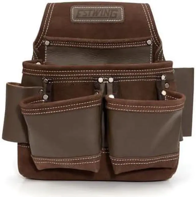 Alt view image 2 of 5 - ESTWING 94750 Pouch, 9-Pocket Full Leather Framer's Pouch, Leather