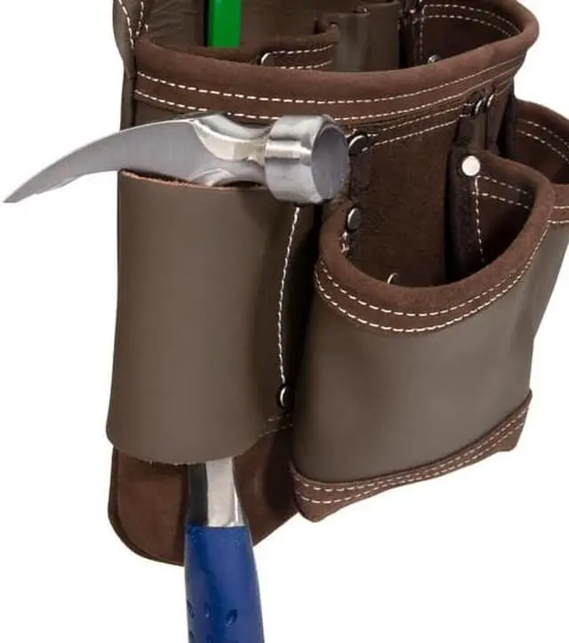 Alt view image 3 of 5 - ESTWING 94750 Pouch, 9-Pocket Full Leather Framer's Pouch, Leather