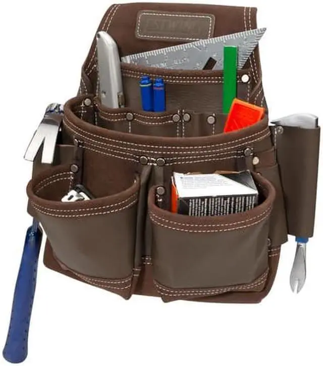 Alt view image 5 of 5 - ESTWING 94750 Pouch, 9-Pocket Full Leather Framer's Pouch, Leather