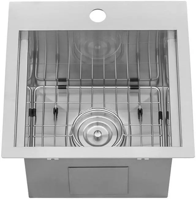 Alt view image 5 of 7 - RUVATI RVQ5215 Outdoor BBQ Workstation Sink 15x15" Topmnt Marine Grade T316 SS