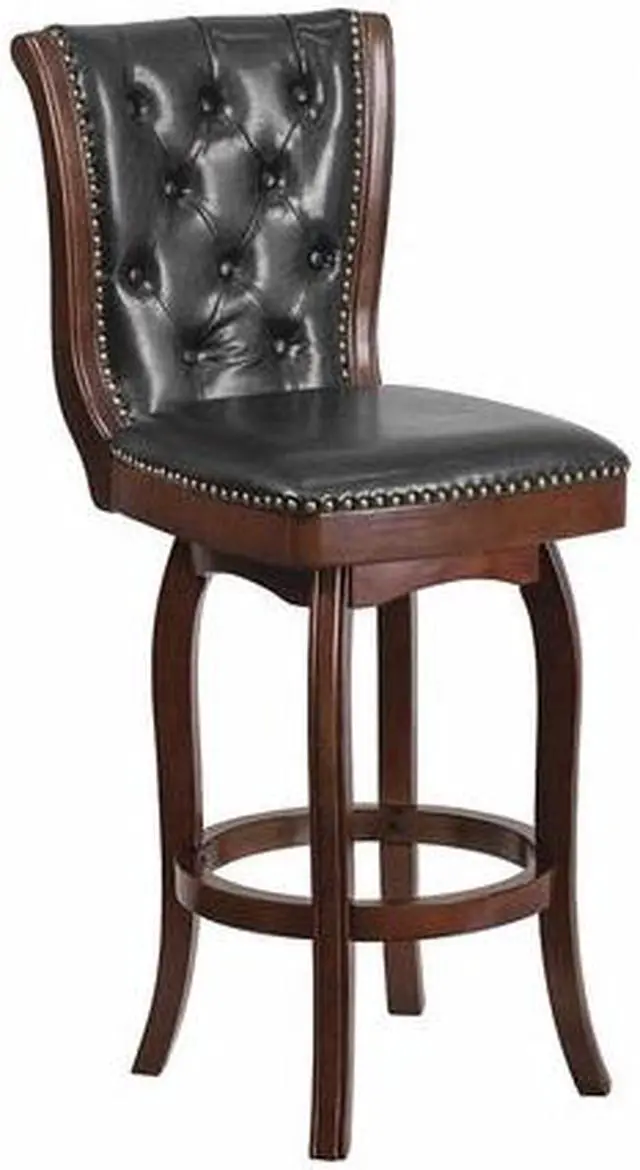 Alt view image 15 of 20 - Flash Furniture Hercules Series Clear Coated Ladder Back Metal Restaurant Barstool with Wood Seat, Cherry