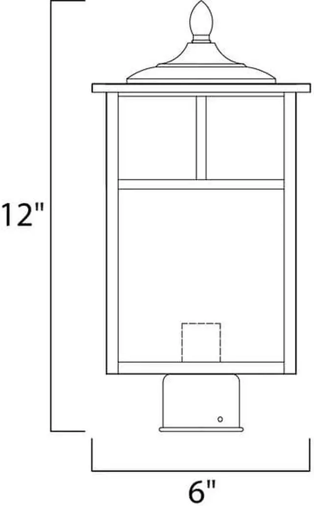 Alt view image 3 of 3 - Maxim 4055WTBK 12 in. Coldwater 1-Light Outdoor Pole & Post Lantern, Black