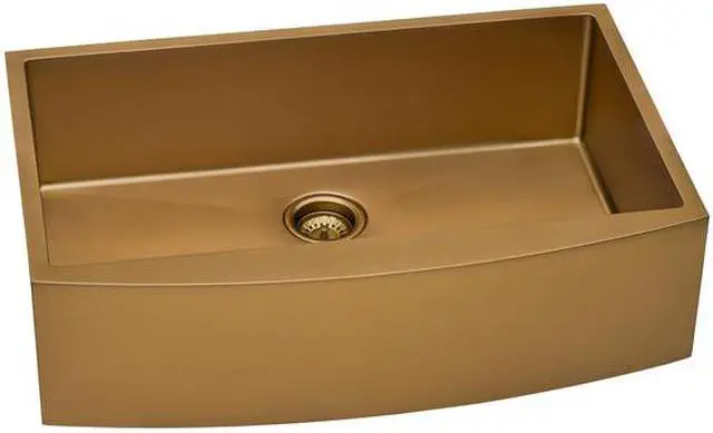 Alt view image 5 of 7 - RUVATI RVH9733CP 33" Apron-Front Farmhouse Kitchen SinkCopper Tone SS Sgl Bowl