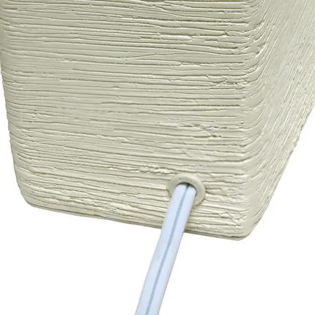 Alt view image 10 of 14 - Simple Designs Petite Faux Stone Table Lamp with Fabric Shade, OffWhite with Gray Shade