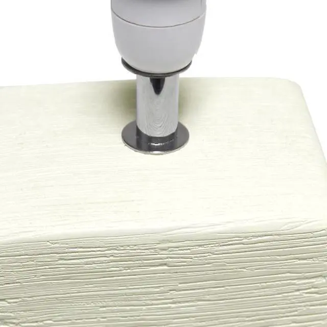 Alt view image 12 of 14 - Simple Designs Petite Faux Stone Table Lamp with Fabric Shade, OffWhite with Gray Shade