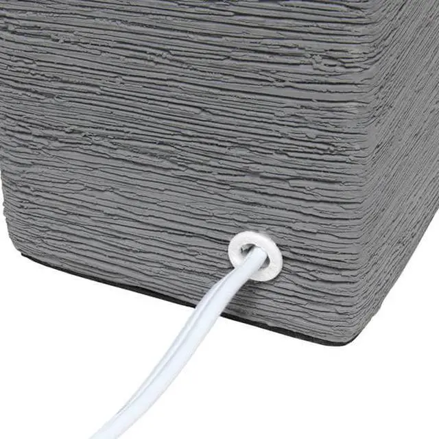 Alt view image 9 of 13 - Simple Designs Petite Faux Stone Table Lamp with Fabric Shade, Gray with White Shade