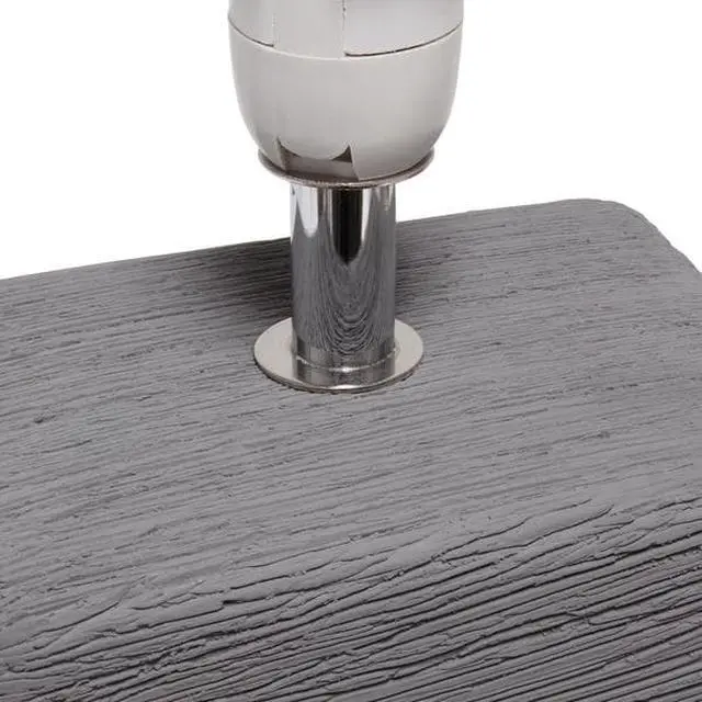 Alt view image 11 of 13 - Simple Designs Petite Faux Stone Table Lamp with Fabric Shade, Gray with White Shade