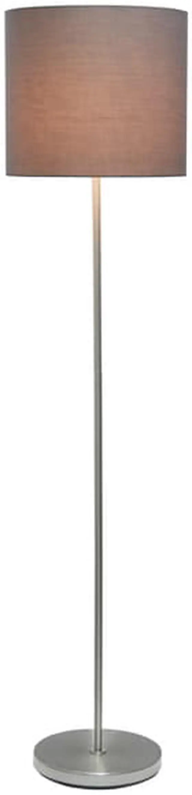 Alt view image 9 of 20 - Simple Designs Brushed NIckel Drum Shade Floor Lamp, Gray