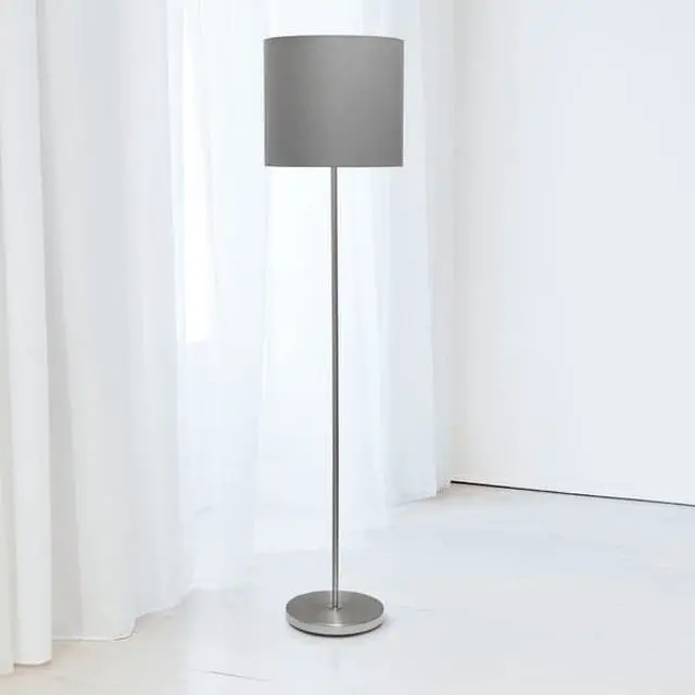 Alt view image 11 of 20 - Simple Designs Brushed NIckel Drum Shade Floor Lamp, Gray