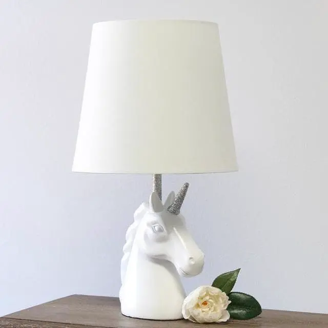 Alt view image 8 of 14 - Simple Designs Sparkling Silver and White Unicorn Table Lamp