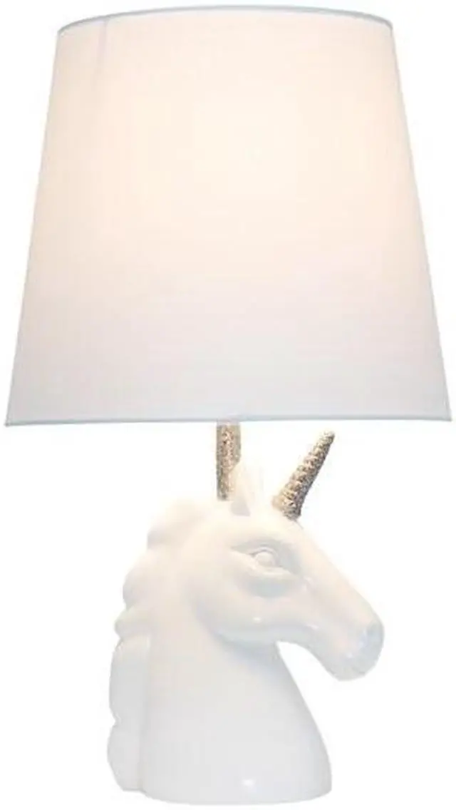 Alt view image 14 of 14 - Simple Designs Sparkling Silver and White Unicorn Table Lamp
