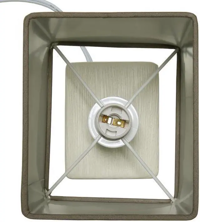 Alt view image 9 of 14 - Simple Designs Petite Faux Stone Table Lamp with Fabric Shade, OffWhite with Gray Shade