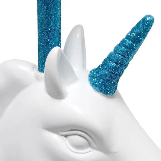 Alt view image 11 of 14 - Simple Designs Sparkling Blue and White Unicorn Table Lamp