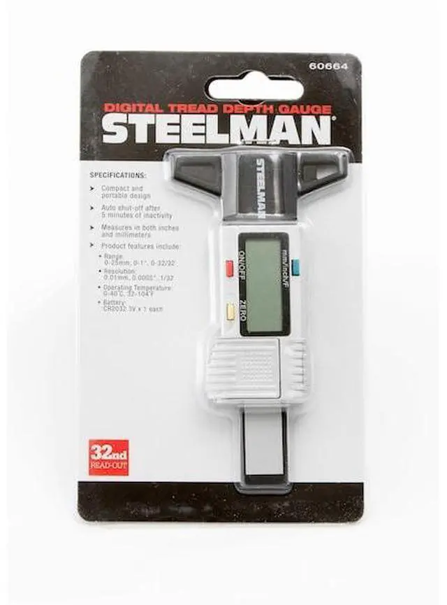 Alt view image 8 of 13 - STEELMAN 60664 Digital Tire Tread Depth Gauge, 3 Modes - Fractional Inch, Decimal Inch, and Millimeter, 0-1 Inch