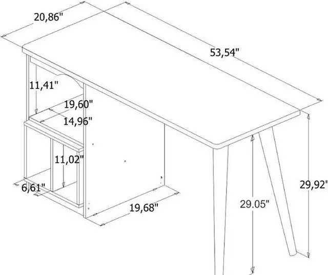 Alt view image 7 of 17 - Hampton 53.54 Home Office Desk with 3 Cubby Spaces and Solid Wood Legs in Maple Cream