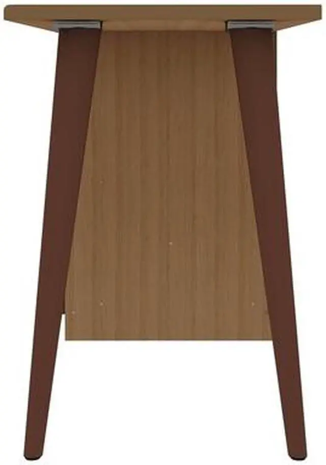 Alt view image 17 of 17 - Hampton 53.54 Home Office Desk with 3 Cubby Spaces and Solid Wood Legs in Maple Cream