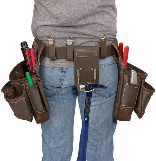 Alt view image 12 of 12 - Estwing 94746 14 Pocket Leather Framer's Set