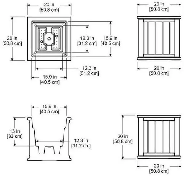 Alt view image 4 of 4 - MAYNE 4838-B Cape Cod Patio Planter 20x20 - Black