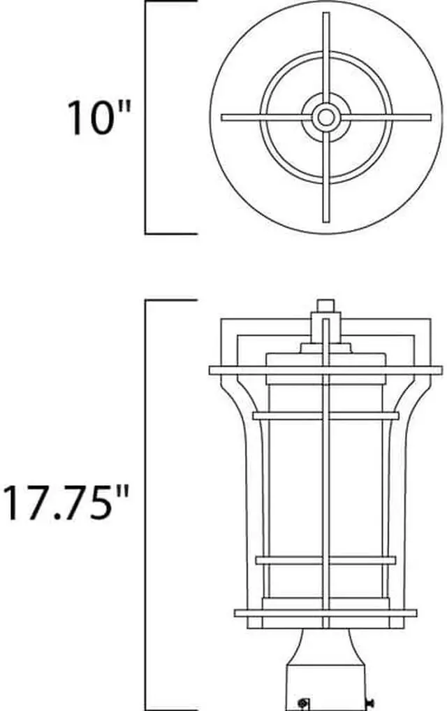 Alt view image 3 of 3 - Maxim 65780WGBO Oakville LED 1-Light Outdoor Pole & Post Lantern, Black Oxide