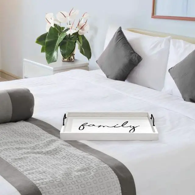 Alt view image 20 of 20 - Elegant Designs Decorative Wood Serving Tray w/ Handles, 15.50" x 12", "Family" HG2000-WFM