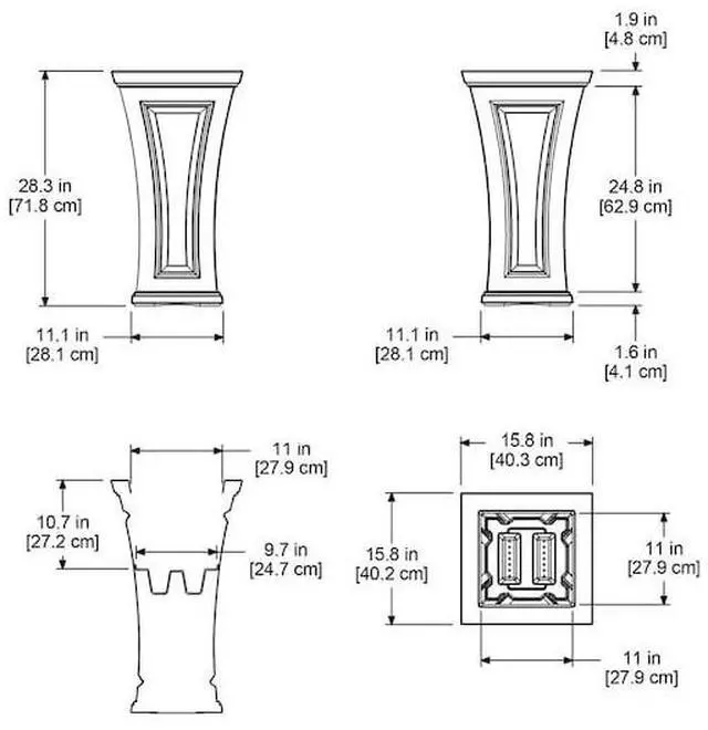 Alt view image 5 of 5 - Mayne Inc Cambridge Tall Planter, Black