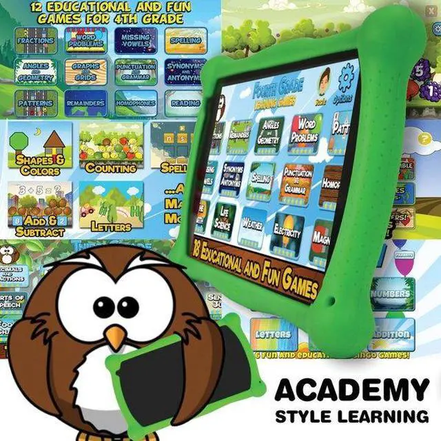 Alt view image 6 of 7 - Kids Tablet with Teacher Approved Apps ($150 Value), Contixo 7-inch IPS HD Learning Tablet for Children, WiFi, Android, 2GB RAM 32GB ROM, Protective Case with Kickstand and Stylus, age 3-7, V10 Green