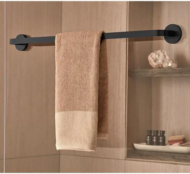 Alt view image 4 of 4 - SPEAKMAN SH-2702-MB Vector 24in. Back-to-Back Towel Bar for Glass Shower Door MB