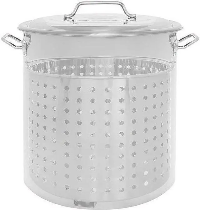 Alt view image 3 of 3 - CONCORD S40-BAK Stainless Steel Stock Pot w/Steamer Basket, 40 Quart