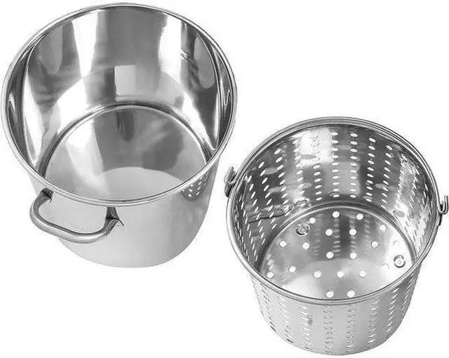 Alt view image 3 of 4 - CONCORD S36-B Stainless Steel Stock Pot w/ Basket Heavy Kettle 36 Quart