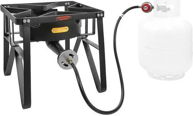 Alt view image 3 of 5 - Concord Deluxe Banjo Single Propane Burner; 200,000 BTU Portable Outdoor Stove for Camping Cooking, Home Brewing, Making Sauces; 16" Square