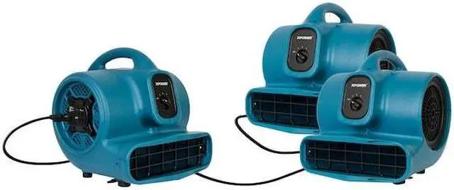 Alt view image 13 of 13 - XPOWER X-400A X-400A 1,600 CFM 3-Speed Commercial Air Mover/Carpet Dryer/Floor Blower Fan with Dual Outlets for Daisy