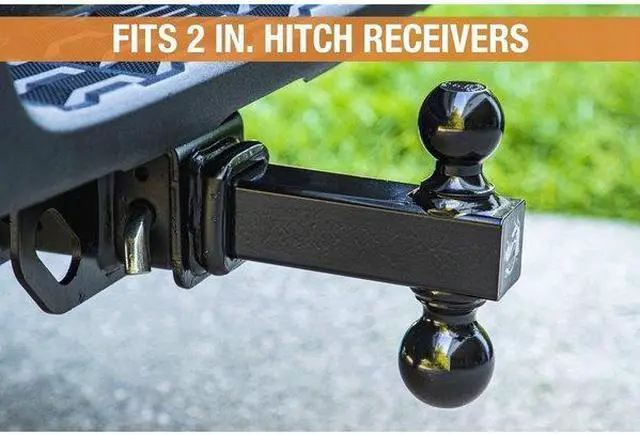 Alt view image 13 of 14 - BUYERS PRODUCTS 1802215 Dual Ball Hitch Solid Shank With Black Balls (2 in.,
