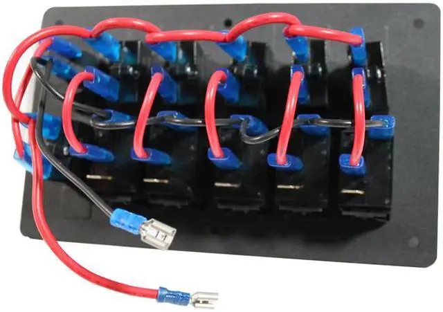 Alt view image 5 of 6 - 5-Switch Voltmeter Panel W/Breakers Black Bulldog Winch