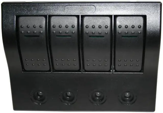 Alt view image 5 of 8 - 4-Switch Panel W/Lighted Breakers Black Bulldog Winch