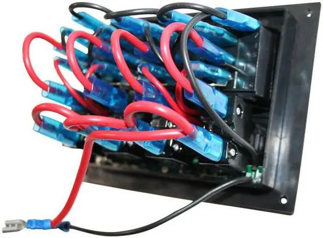 Alt view image 7 of 8 - 4-Switch Panel W/Lighted Breakers Black Bulldog Winch