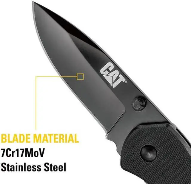 Alt view image 11 of 12 - Cat 6 Inch Drop Point Folding Knife - 980008