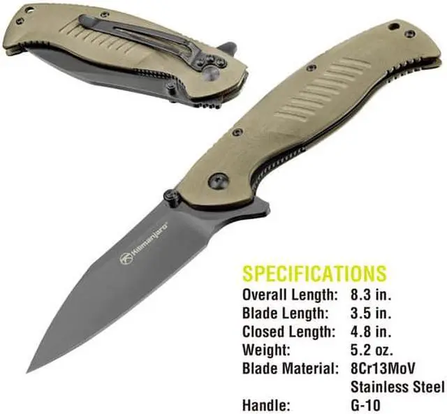 Alt view image 15 of 18 - Kilimanjaro 910028 Morsa Titanium Folding Knife Pocket Folder